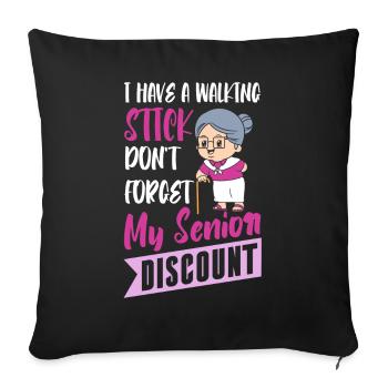 Pensioner Pension Granny Dont Forget My Senior Discount - Sofa pillowcase 17,3'' x 17,3'' (45 x 45 cm) - black - Front