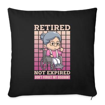 Pension de retraité drôle N’oubliez pas ma réduction - Housse de coussin décorative 45 x 45 cm - noir - Devant