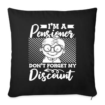 Pension de retraité drôle N’oubliez pas ma réduction - Housse de coussin décorative 45 x 45 cm - noir - Devant