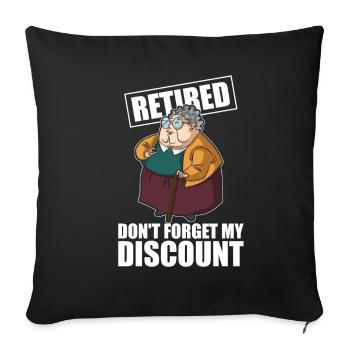 Pension de retraité N’oubliez pas ma réduction - Housse de coussin décorative 45 x 45 cm - noir - Devant