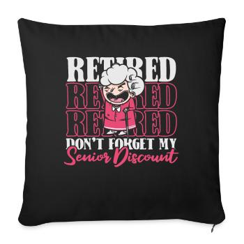 Pensioner Pension Humor - Sofa pillowcase 17,3'' x 17,3'' (45 x 45 cm) - black - Front