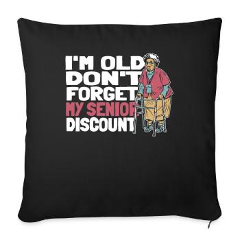 Pension de retraité drôle N’oubliez pas ma réduction - Housse de coussin décorative 45 x 45 cm - noir - Devant