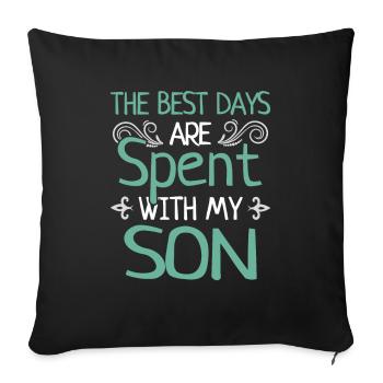 Father & Son Toddler Dad-to-be Sons - Sofa pillowcase 17,3'' x 17,3'' (45 x 45 cm) - black - Front