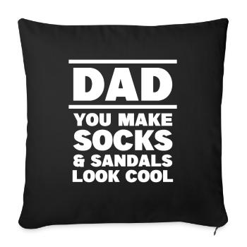 Father Socks & Sandals Funny Fatherhood Dad - Sofa pillowcase 17,3'' x 17,3'' (45 x 45 cm) - black - Front