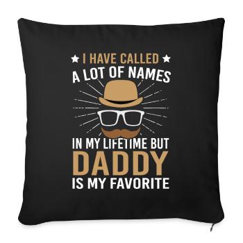 Papa Nom préféré Père Famille Père - Housse de coussin décorative 45 x 45 cm - noir - Devant