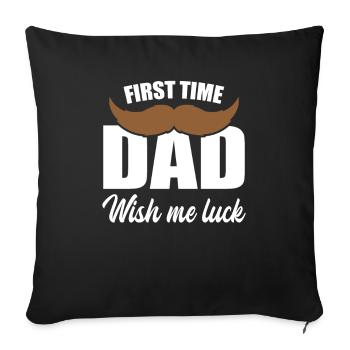 Futur papa barbe père paternité cadeau - Housse de coussin décorative 45 x 45 cm - noir - Devant