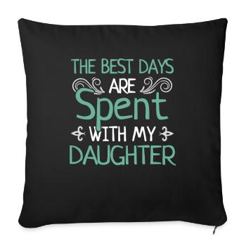 Father & Daughter Toddler Daddy-to-be Daughters - Sofa pillowcase 17,3'' x 17,3'' (45 x 45 cm) - black - Front