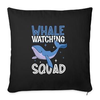 Escouade d’observation des baleines - Walbeobachtung - Housse de coussin décorative 45 x 45 cm - noir - Devant
