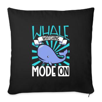 Mode Whale Watcher activé - Observation des baleines - Housse de coussin décorative 45 x 45 cm - noir - Devant