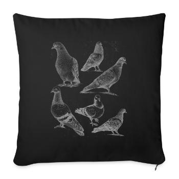 Pigeons species Pigeon - Sofa pillowcase 17,3'' x 17,3'' (45 x 45 cm) - black - Front