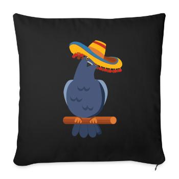 Mexico Hat Pigeon Pigeons Funny - Sofa pillowcase 17,3'' x 17,3'' (45 x 45 cm) - black - Front