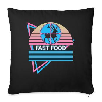 Drôle de chasse rétro - Housse de coussin décorative 45 x 45 cm - noir - Devant