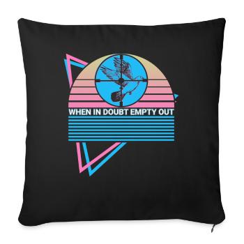 Drôle de chasse rétro - Housse de coussin décorative 45 x 45 cm - noir - Devant