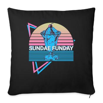 Ice Cream Retro - Sofa pillowcase 17,3'' x 17,3'' (45 x 45 cm) - black - Front