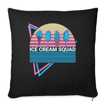 Ice Cream Retro - Sofa pillowcase 17,3'' x 17,3'' (45 x 45 cm) - black - Front