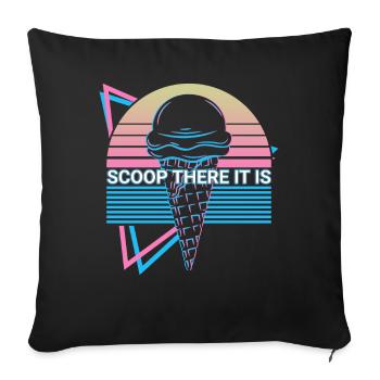 Ice Cream Retro - Sofa pillowcase 17,3'' x 17,3'' (45 x 45 cm) - black - Front