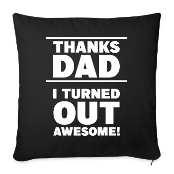 Merci papa, j’ai prouvé une paternité géniale - Housse de coussin décorative 45 x 45 cm - noir - Devant