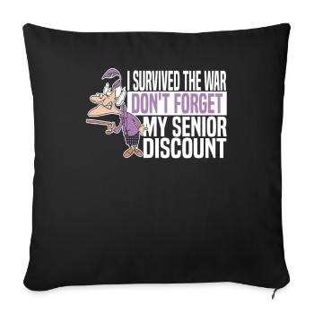 Pensioner Pension Humor - Sofa pillowcase 17,3'' x 17,3'' (45 x 45 cm) - black - Front