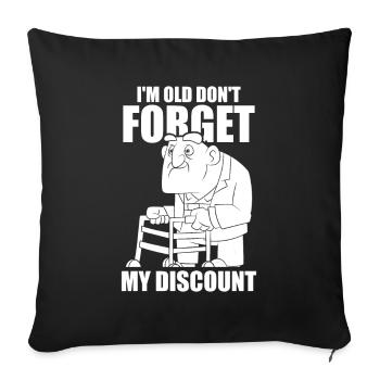 Pension de retraité N’oubliez pas ma réduction - Housse de coussin décorative 45 x 45 cm - noir - Devant