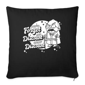 Pension de retraité N’oubliez pas ma réduction - Housse de coussin décorative 45 x 45 cm - noir - Devant