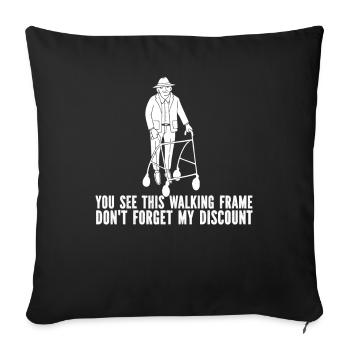 Pension de retraité N’oubliez pas ma réduction - Housse de coussin décorative 45 x 45 cm - noir - Devant