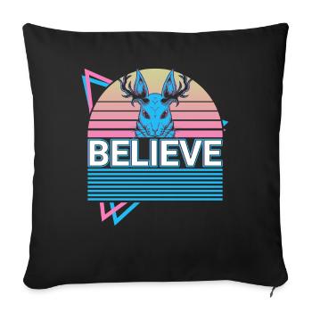 Schakalope Retro Cryptid Cryptozoology - Sofa pillowcase 17,3'' x 17,3'' (45 x 45 cm) - black - Front