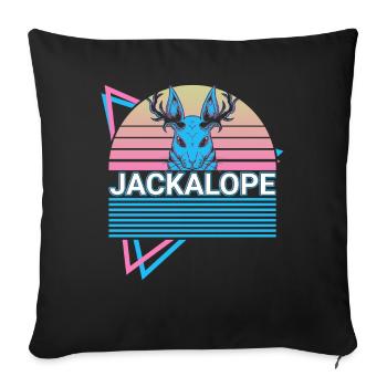 Schakalope Retro Cryptid Cryptozoology - Sofa pillowcase 17,3'' x 17,3'' (45 x 45 cm) - black - Front