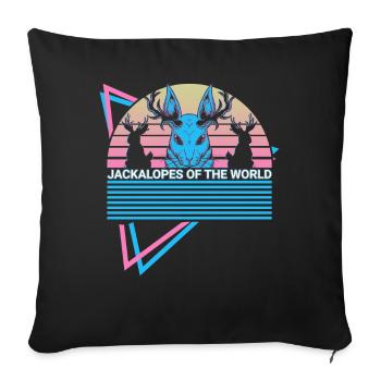 Schakalope Retro Kryptide - Sofa pillowcase 17,3'' x 17,3'' (45 x 45 cm) - black - Front
