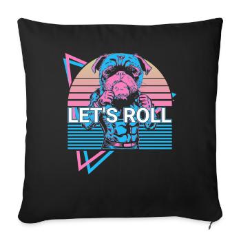 Funny Jiu Jitsu BJJ Retro - Sofa pillowcase 17,3'' x 17,3'' (45 x 45 cm) - black - Front