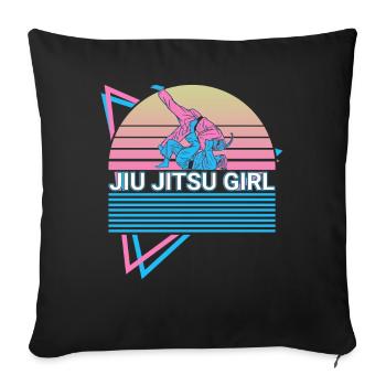 Jiu Jitsu BJJ Retro - Sofa pillowcase 17,3'' x 17,3'' (45 x 45 cm) - black - Front