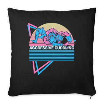 Funny Jiu Jitsu BJJ Retro - Sofa pillowcase 17,3'' x 17,3'' (45 x 45 cm) - black - Front