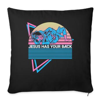 Funny Jiu Jitsu BJJ Retro - Sofa pillowcase 17,3'' x 17,3'' (45 x 45 cm) - black - Front