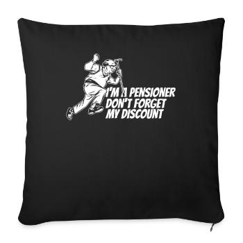 Pension de retraité N’oubliez pas ma réduction - Housse de coussin décorative 45 x 45 cm - noir - Devant