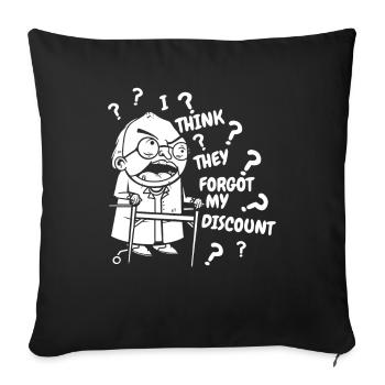 Pension de retraité N’oubliez pas ma réduction - Housse de coussin décorative 45 x 45 cm - noir - Devant