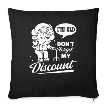 Pension de retraité N’oubliez pas ma réduction - Housse de coussin décorative 45 x 45 cm - noir - Devant