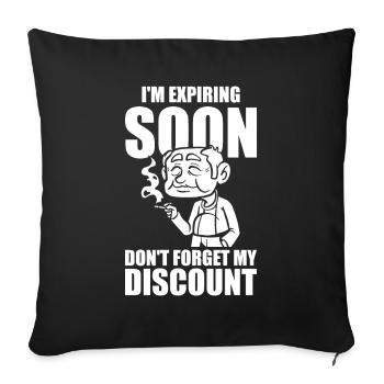 Pension de retraité N’oubliez pas ma réduction - Housse de coussin décorative 45 x 45 cm - noir - Devant