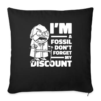 Pension de retraité N’oubliez pas ma réduction - Housse de coussin décorative 45 x 45 cm - noir - Devant