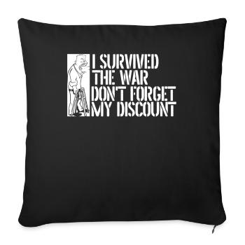 Pension de retraité N’oubliez pas ma réduction - Housse de coussin décorative 45 x 45 cm - noir - Devant
