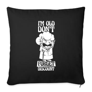 Pension de retraité drôle N’oubliez pas ma réduction - Housse de coussin décorative 45 x 45 cm - noir - Devant