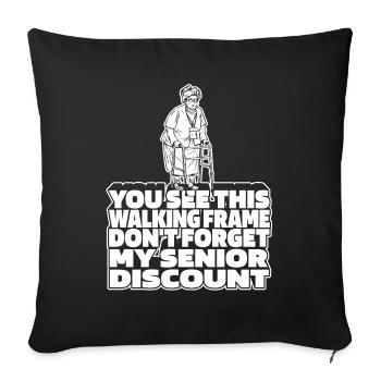 Pensioner Pension Dont Forget My Senior Discount - Sofa pillowcase 17,3'' x 17,3'' (45 x 45 cm) - black - Front
