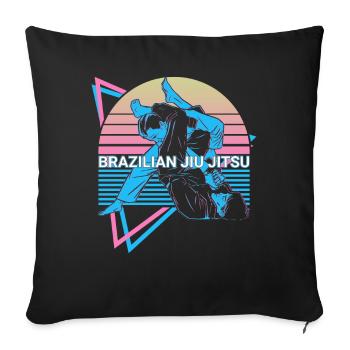 Funny Jiu Jitsu BJJ Retro - Sofa pillowcase 17,3'' x 17,3'' (45 x 45 cm) - black - Front