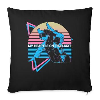 Jiu Jitsu BJJ Retro - Sofa pillowcase 17,3'' x 17,3'' (45 x 45 cm) - black - Front