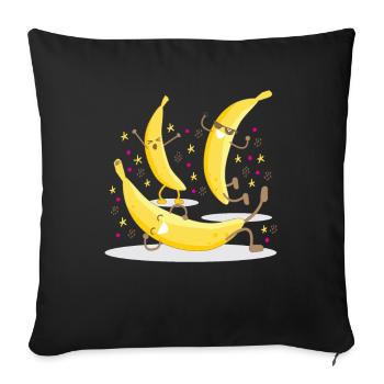 Party Bananas Banana Fruit Fruits - Sofa pillowcase 17,3'' x 17,3'' (45 x 45 cm) - black - Front