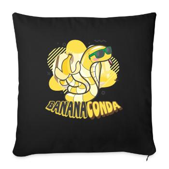 Bananaconda Banane Fruit Fruit Fruit - Housse de coussin décorative 45 x 45 cm - noir - Devant