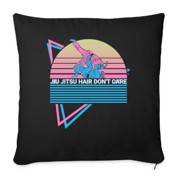 Jiu Jitsu Rétro Drôle - Housse de coussin décorative 45 x 45 cm - noir - Devant