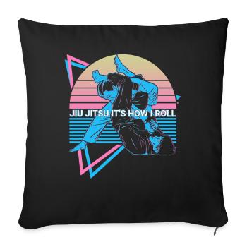 Funny Jiu Jitsu Retro - Sofa pillowcase 17,3'' x 17,3'' (45 x 45 cm) - black - Front
