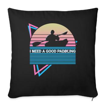Funny Kayak Kayaking Retro - Sofa pillowcase 17,3'' x 17,3'' (45 x 45 cm) - black - Front
