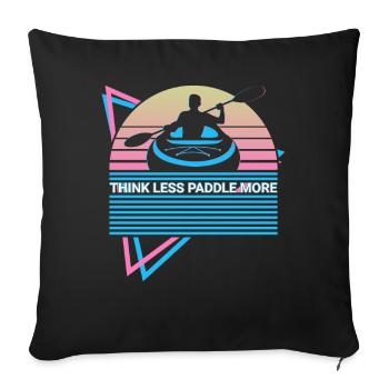Lustiges Kajak Kajakfahren Retro - Sofakissenbezug 45 x 45 cm - Schwarz - Vorne