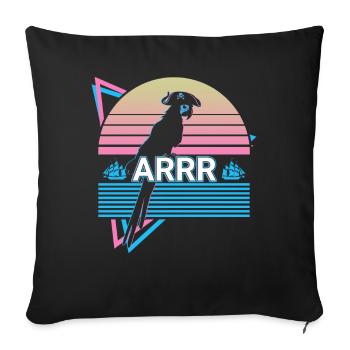 Parakeet Parrot Retro - Sofa pillowcase 17,3'' x 17,3'' (45 x 45 cm) - black - Front
