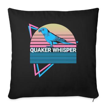 Quaker Whisperer Parrot Rétro - Housse de coussin décorative 45 x 45 cm - noir - Devant
